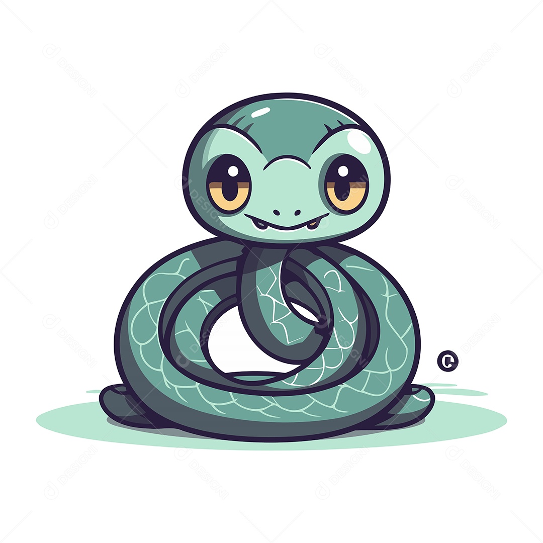 Cobra de Desenho Animado Ilustração Vetor EPS