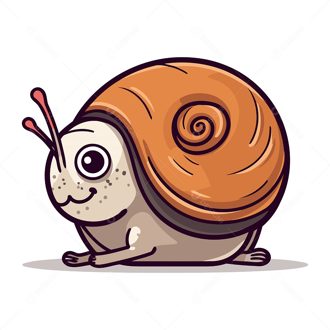 Caracol de Desenho Animado Ilustração Vetor EPS