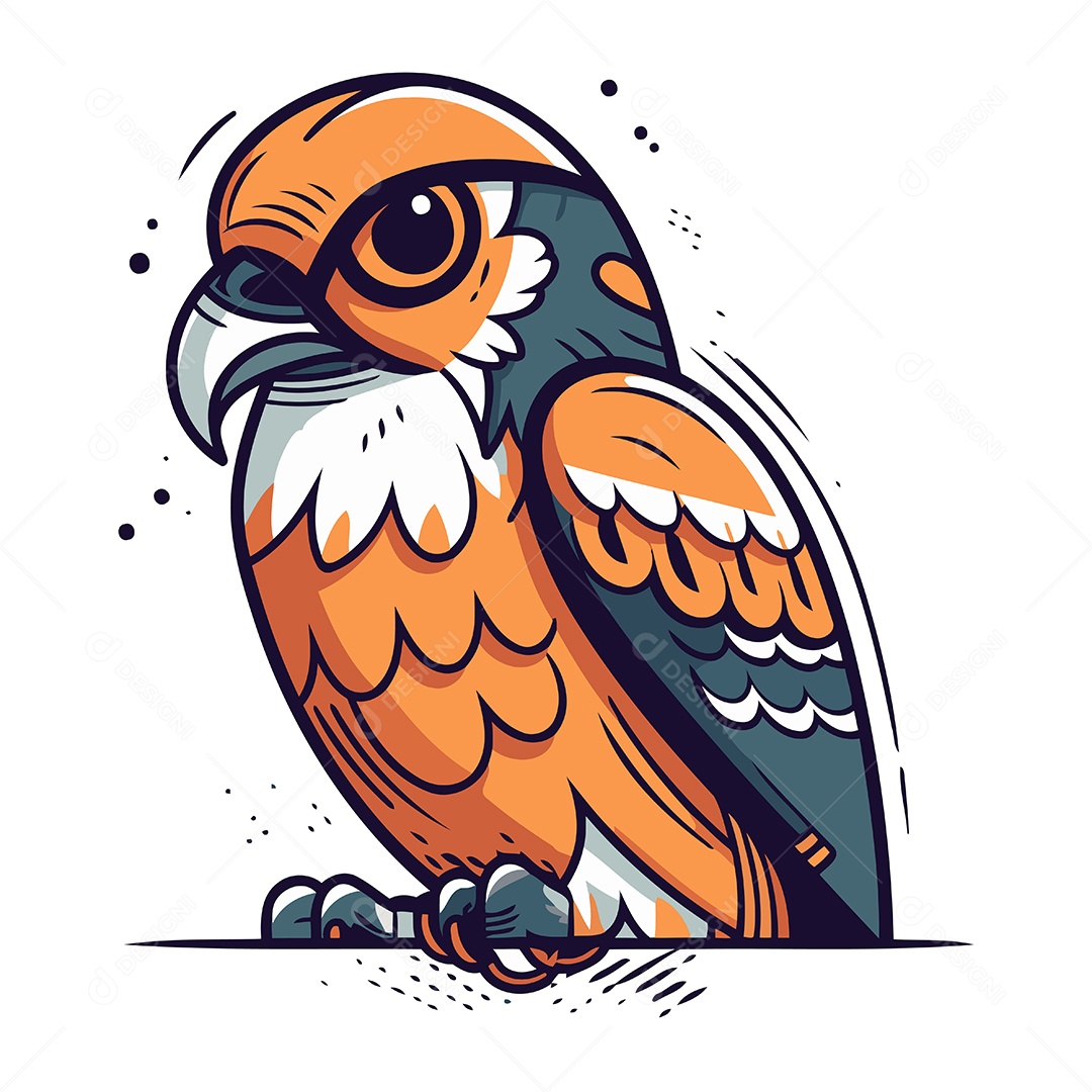 Águia de Desenho Animado Ilustração Vetor EPS