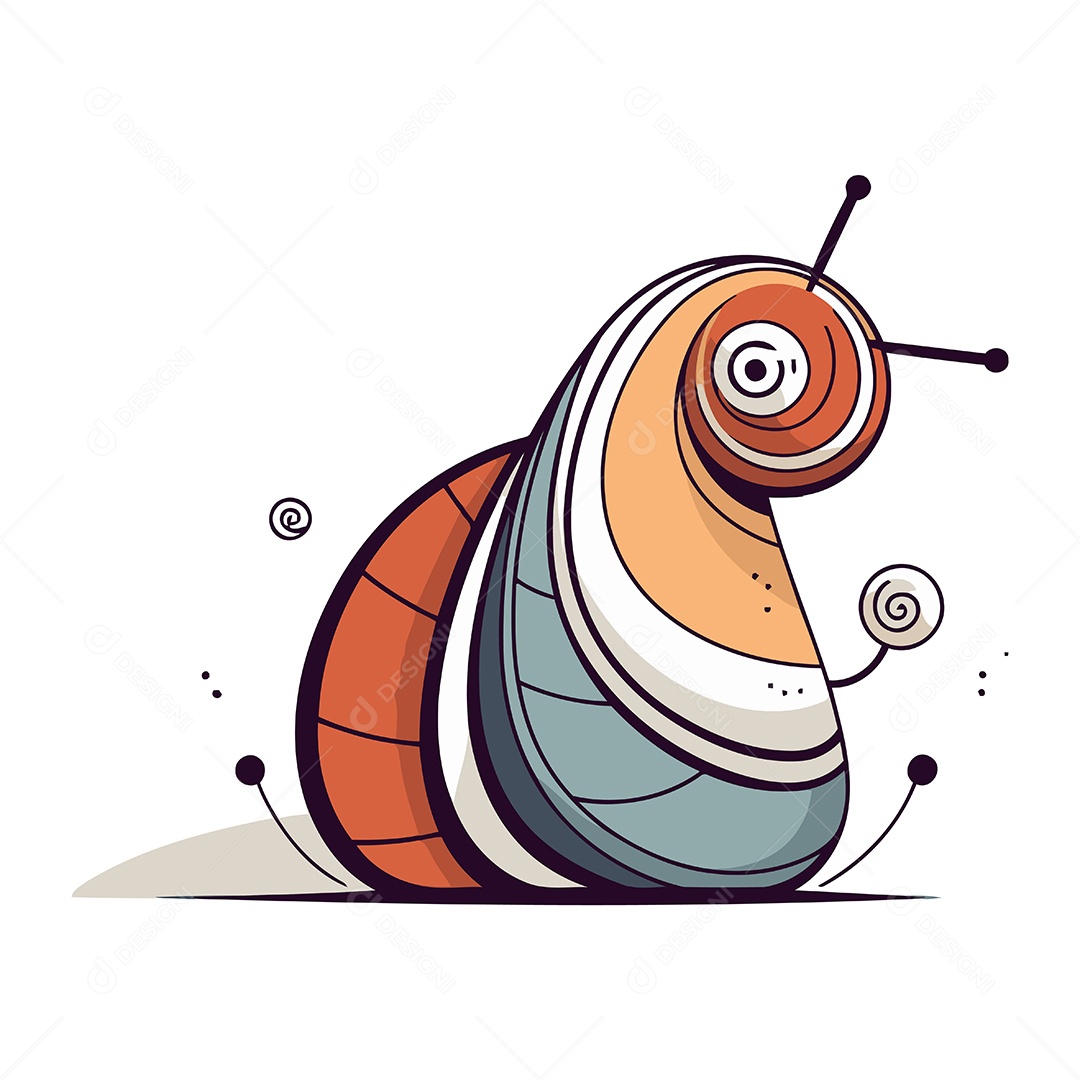 Caracol de Desenho Animado Ilustração Vetor EPS