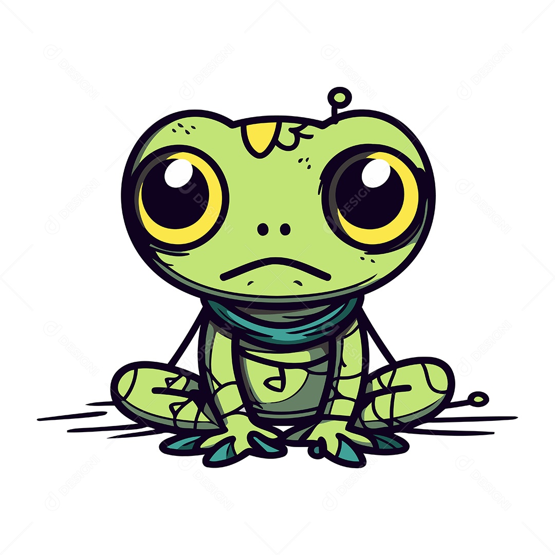 Sapo Bonito de Desenho Animado Ilustração Vetor EPS