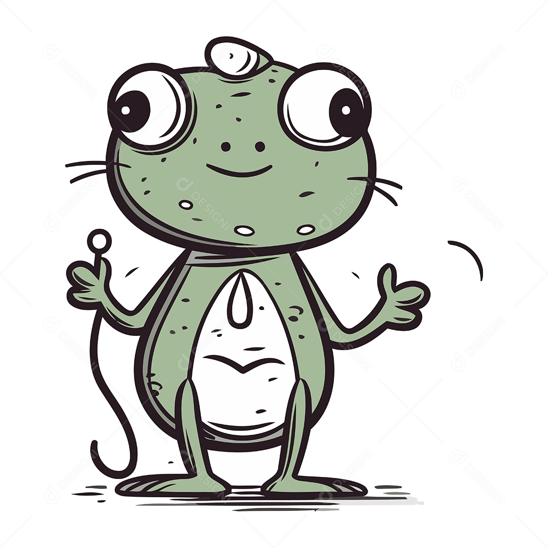 Sapo de Desenho Animado Ilustração Vetor EPS