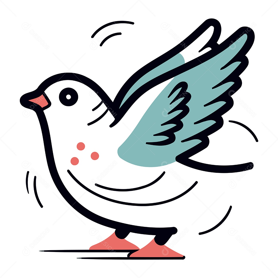 Pombo de Desenho Animado Ilustração Vetor EPS