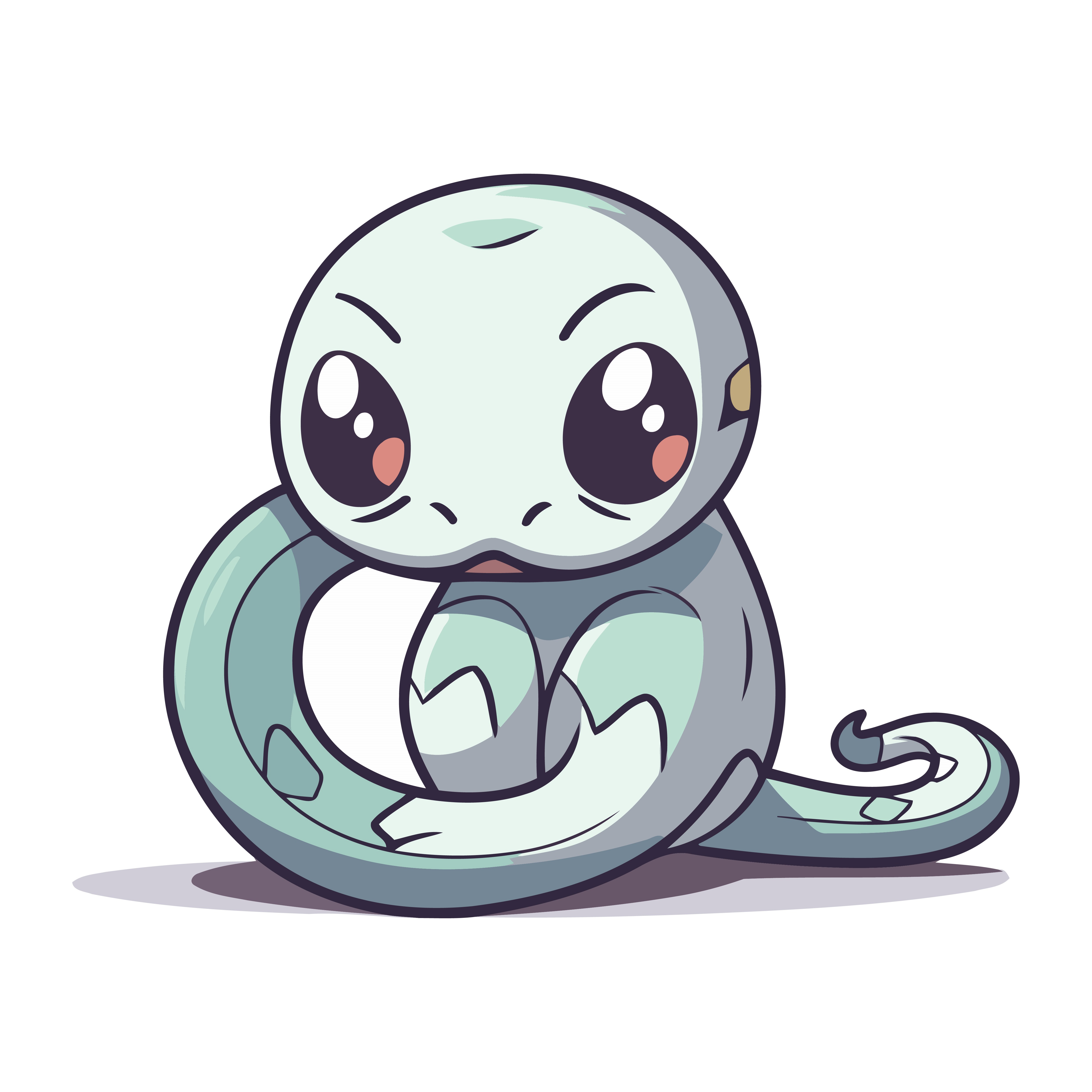 Cobra de Desenho Animado Fofa Ilustração Vetor EPS