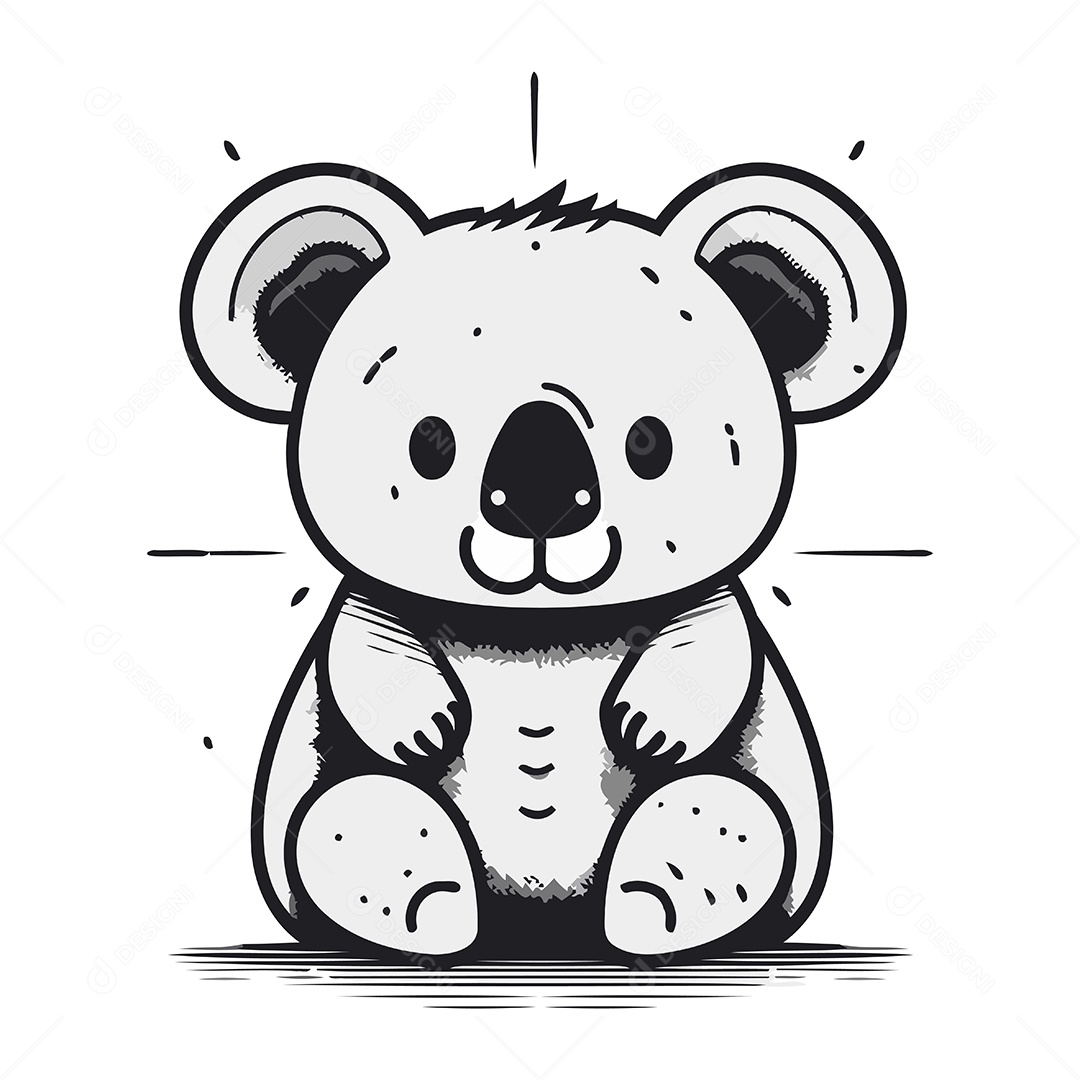 Coala Fofo de Desenho Animado Ilustração Vetor EPS