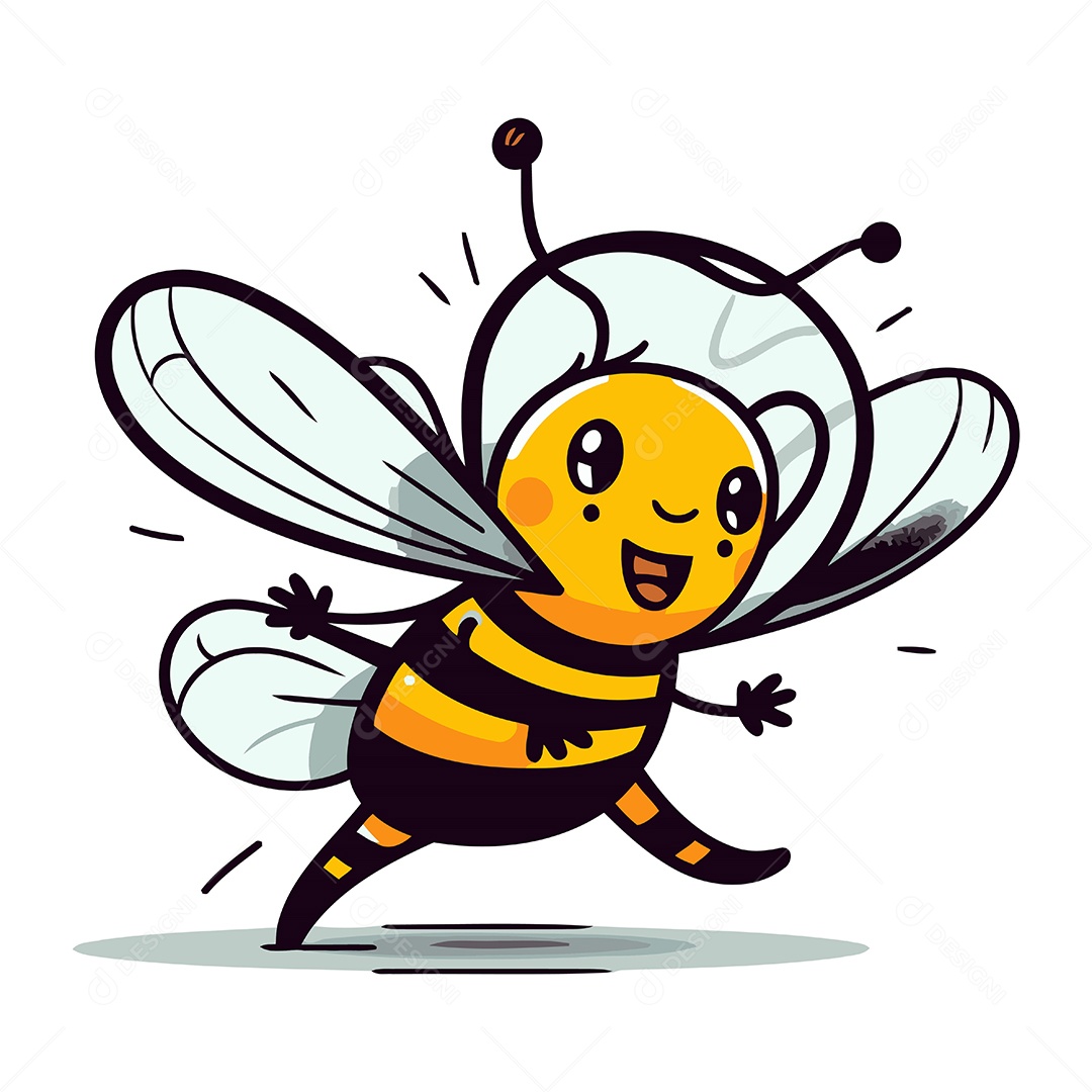 Abelha de Desenho Animado Fofa Ilustração Vetor EPS