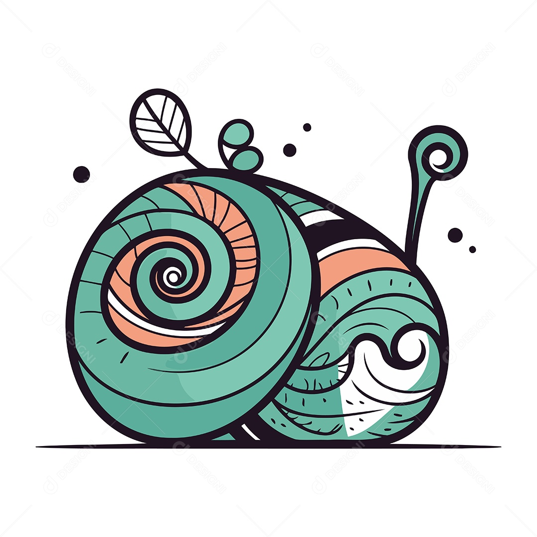 Caracol de Desenho Animado Ilustração Vetor EPS