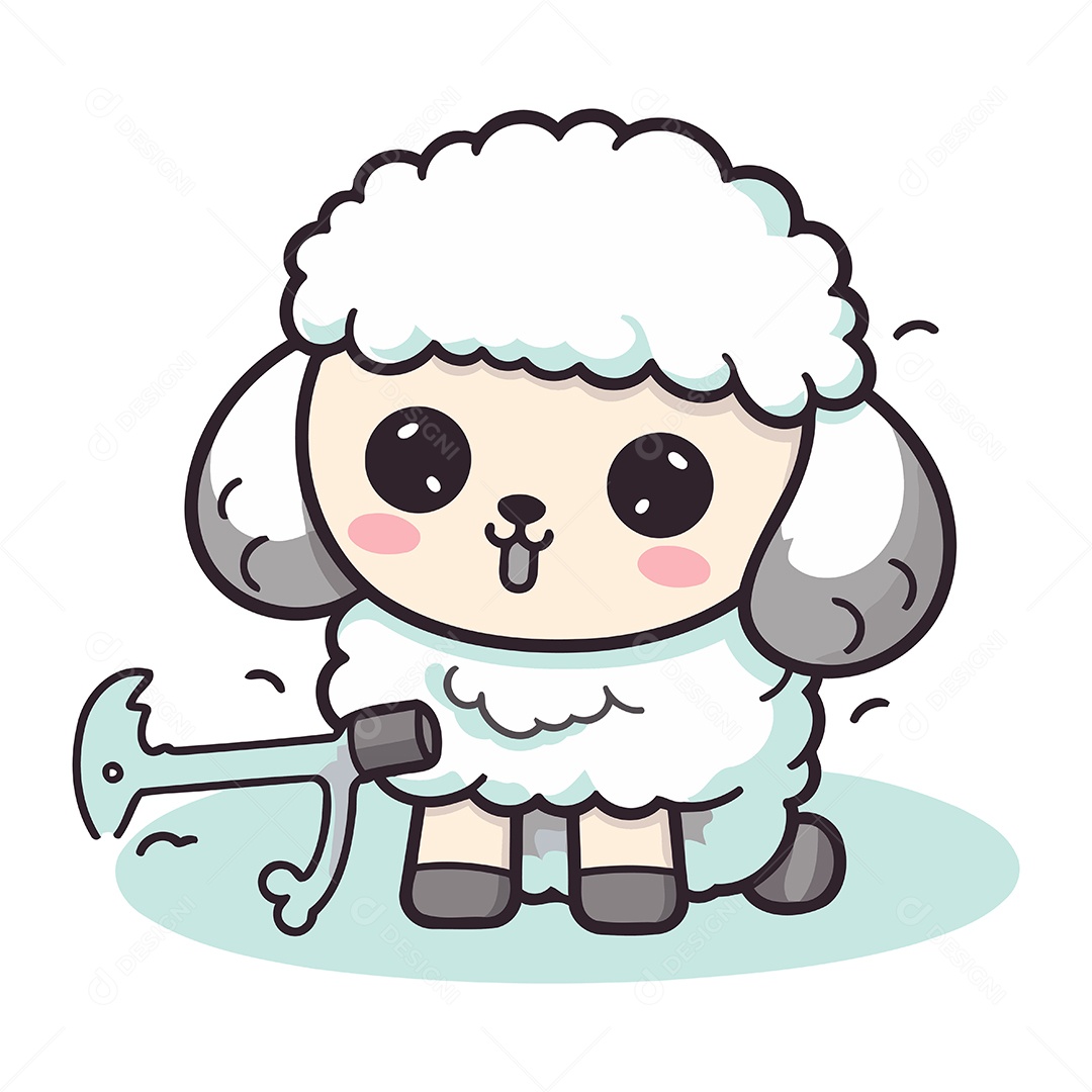 Ovelha de Desenho Animado Fofa Ilustração Vetor EPS