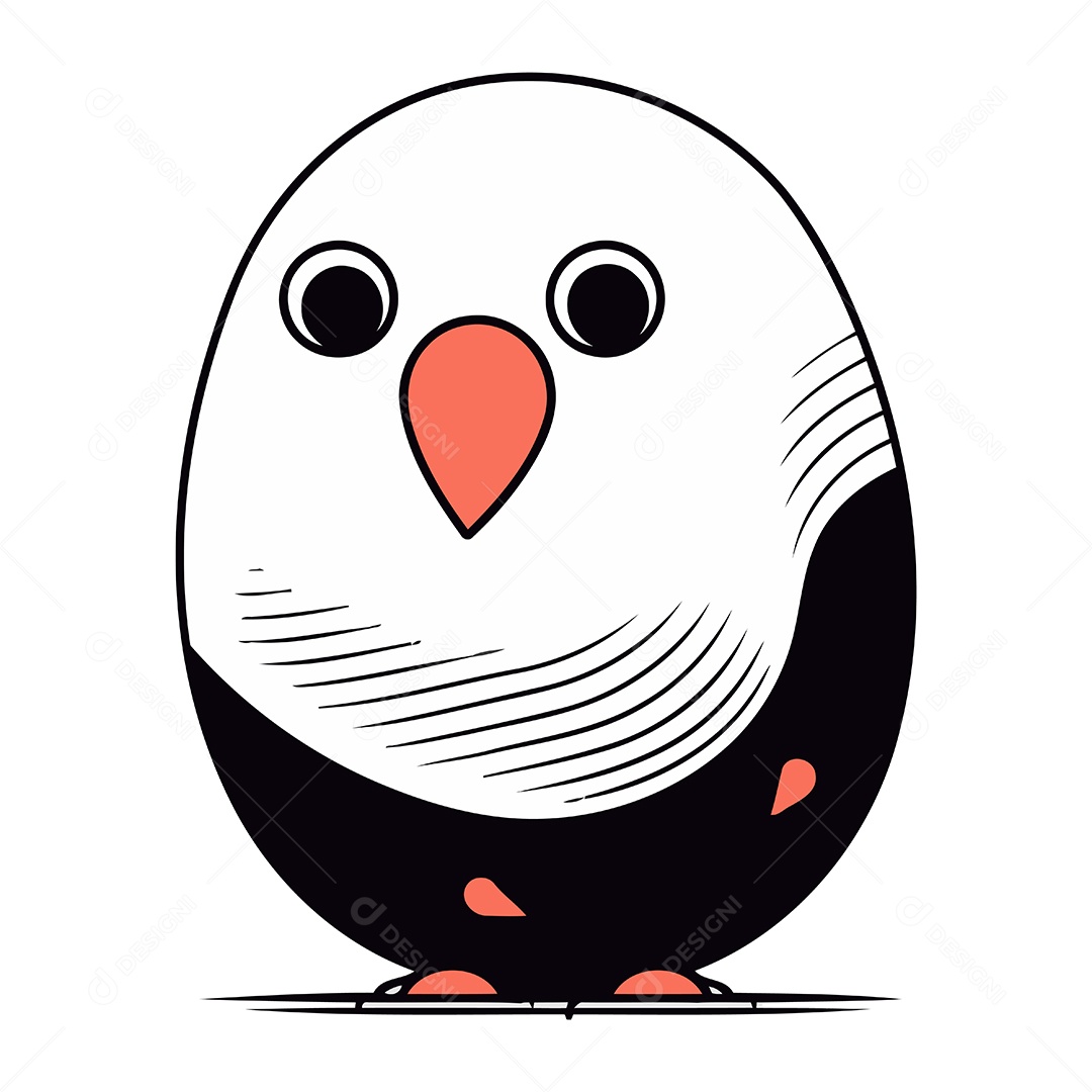 Pinguim Bonito de Desenho Animado Ilustração Vetor EPS