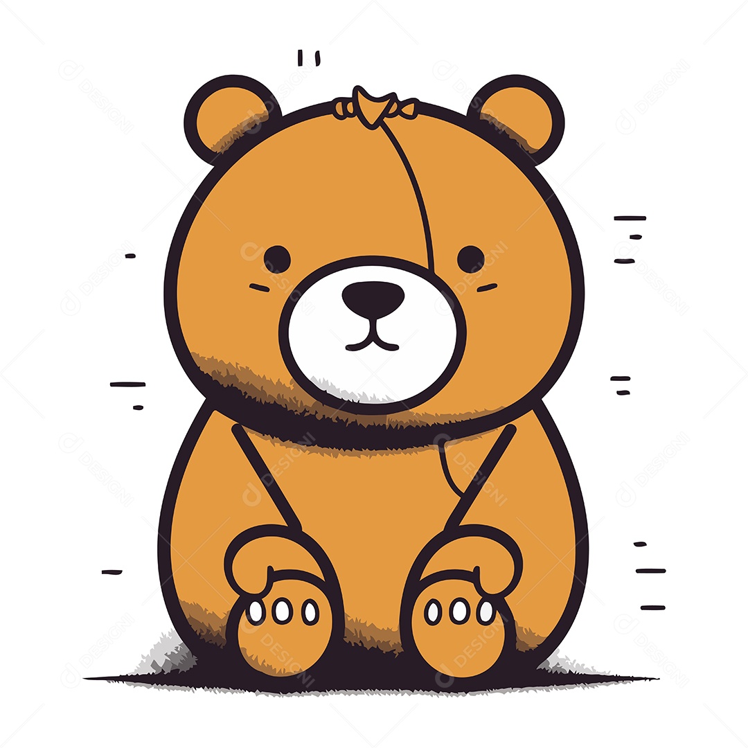 Urso Fofo de Desenho Animado Ilustração Vetor EPS