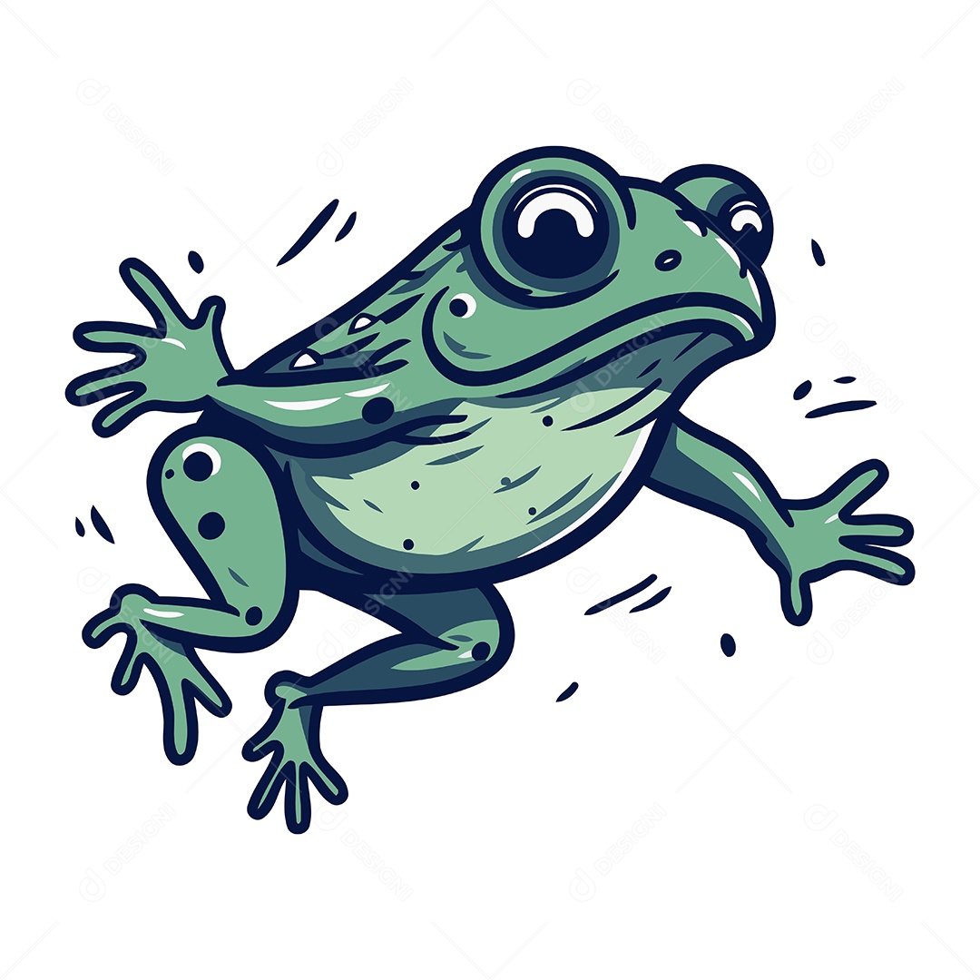 Sapo de Desenho Animado Ilustração Vetor EPS