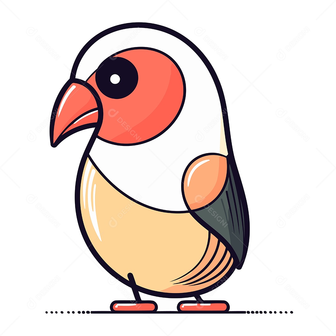 Pássaro Pequeno Bonito de Desenho Animado Ilustração Vetor EPS