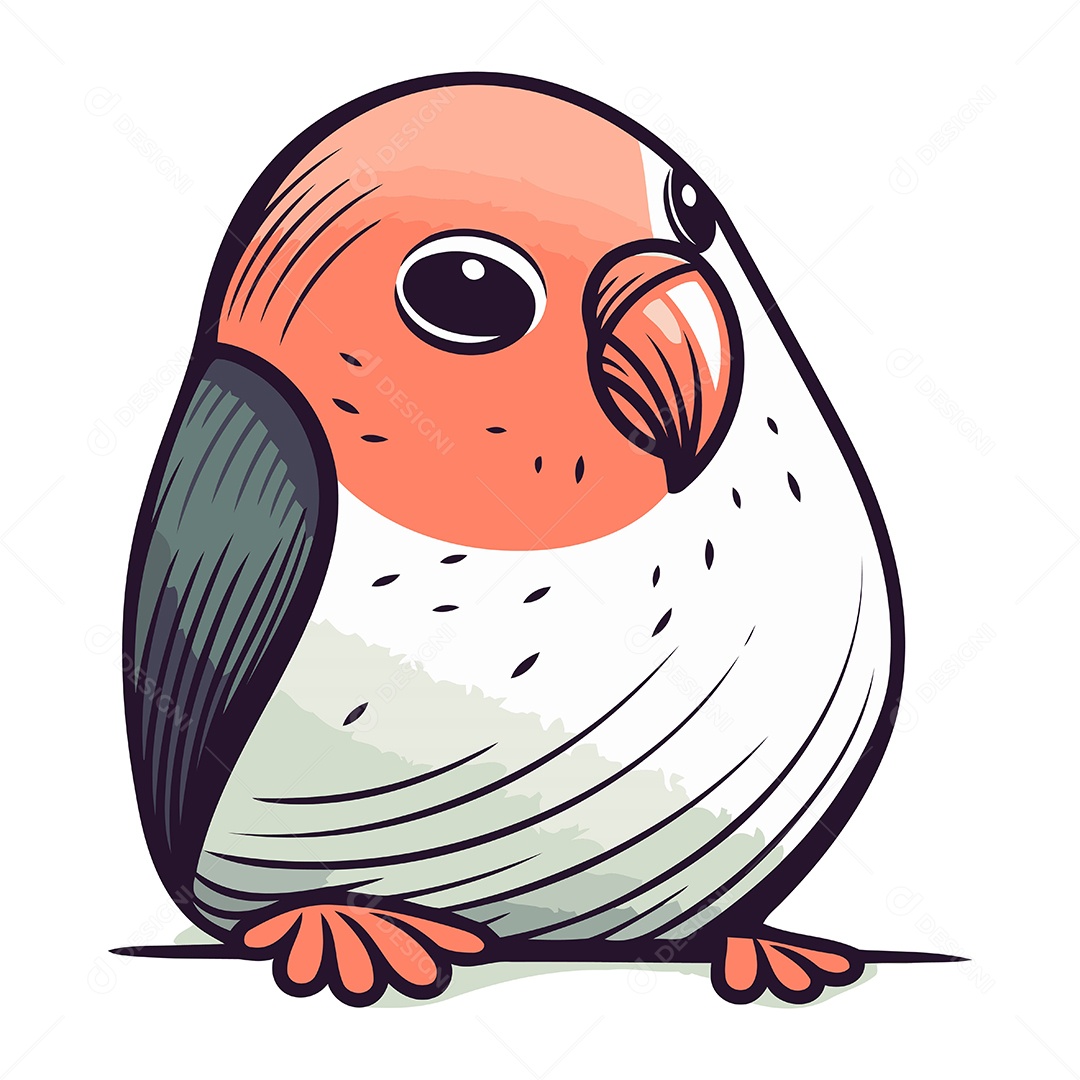 Papagaio de Desenho Animado Ilustração Vetor EPS