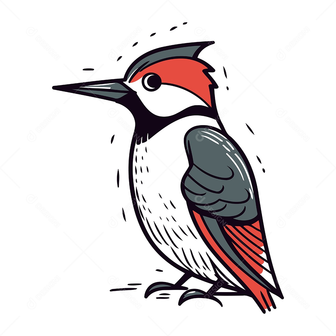 Pássaro de Desenho Animado Ilustração Vetor EPS