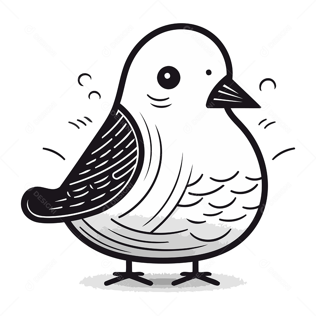 Pássaro de Desenho Animado Ilustração Vetor EPS