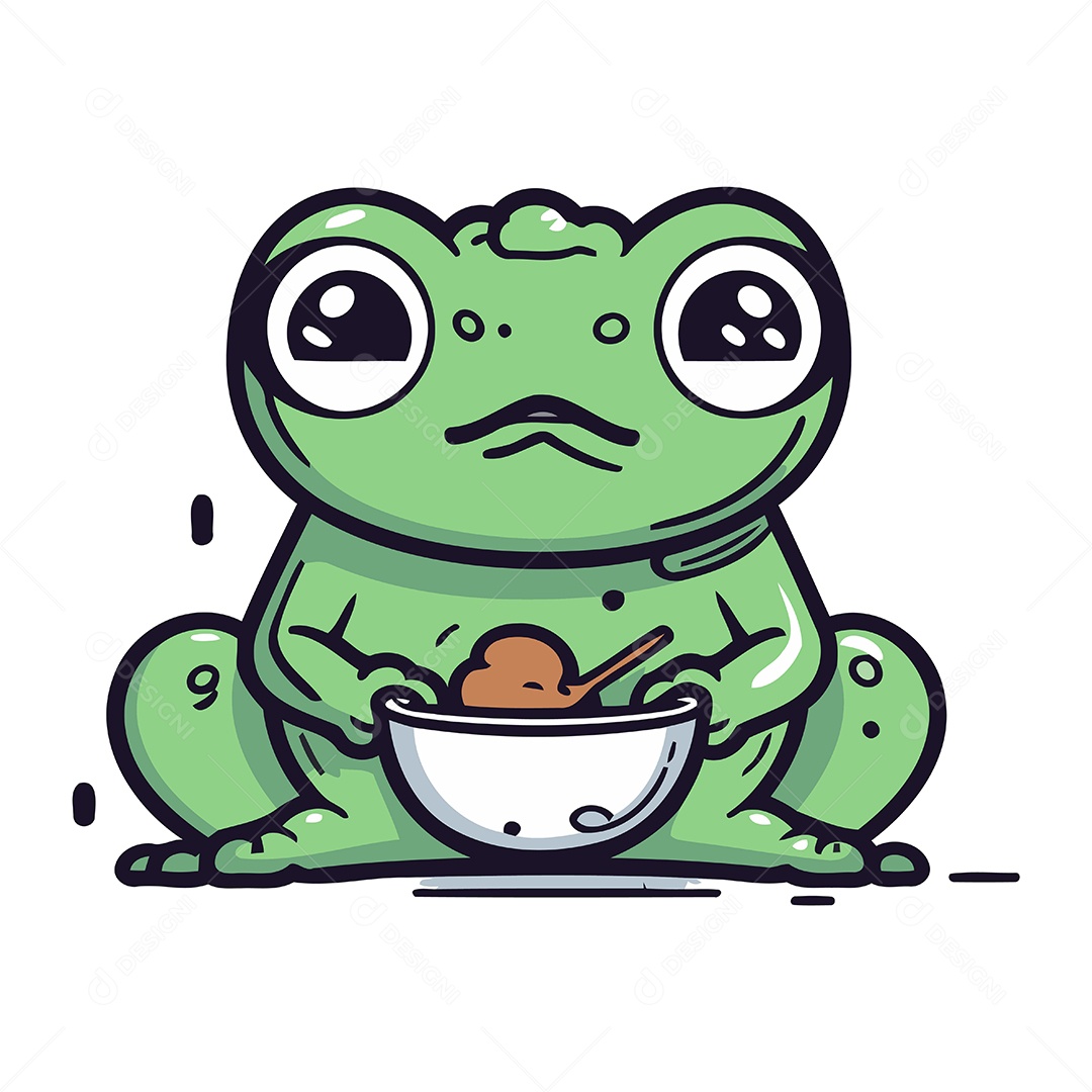 Sapo de Desenho Animado Ilustração Vetor EPS