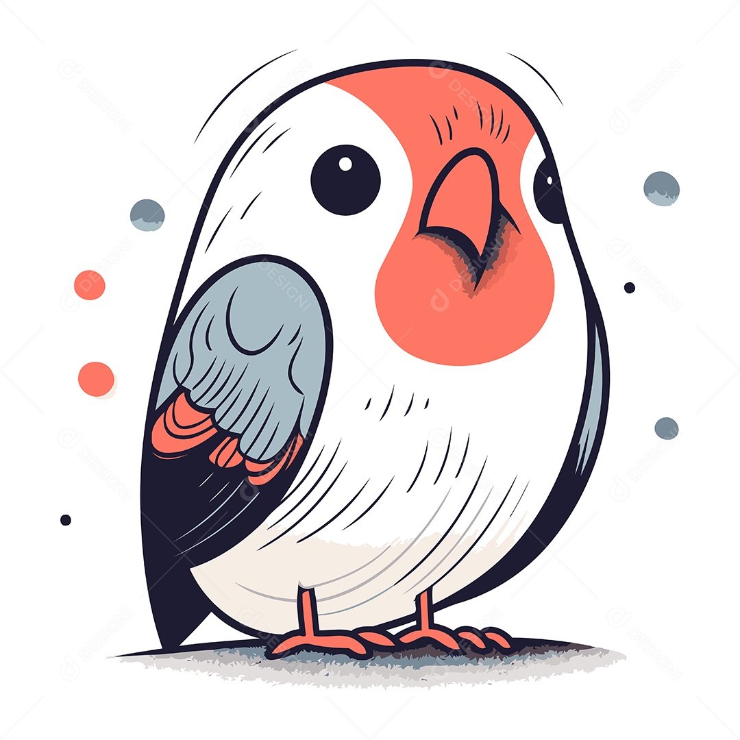 Papagaio de Desenho Animado Ilustração Vetor EPS