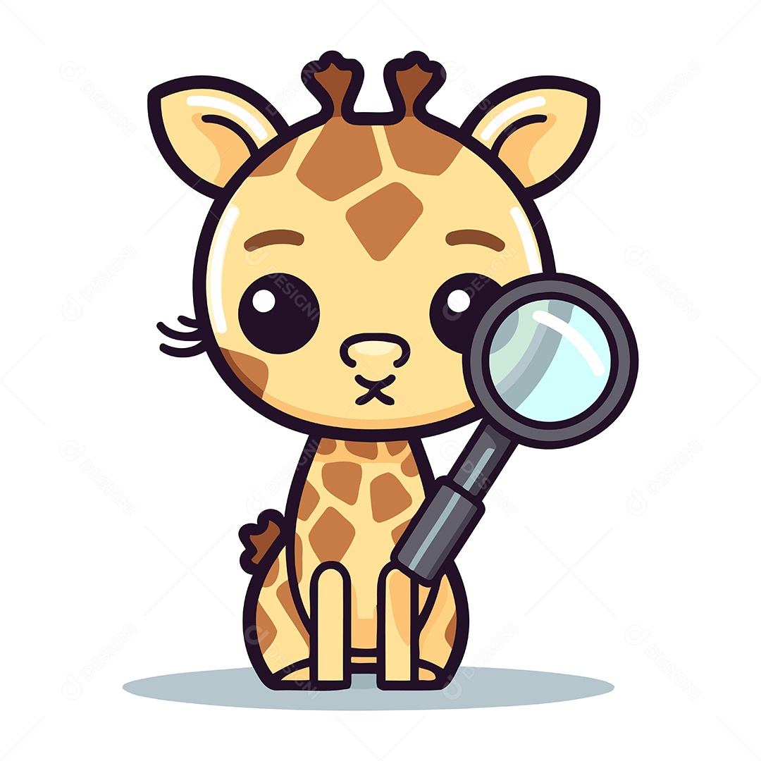 Girafa de Desenho Animado Ilustração Vetor EPS