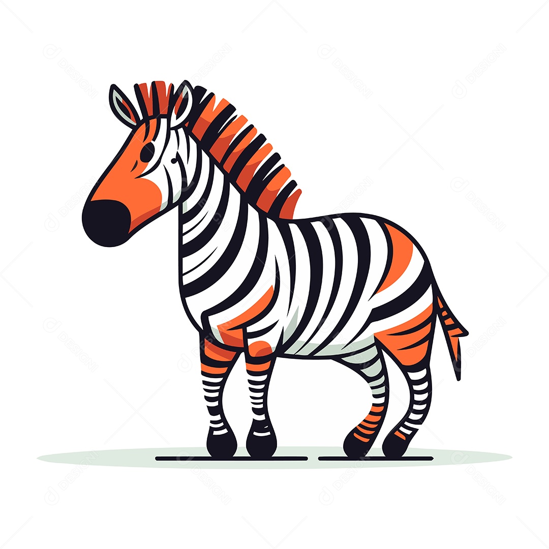 Zebra de Desenho Animado Ilustração Vetor EPS