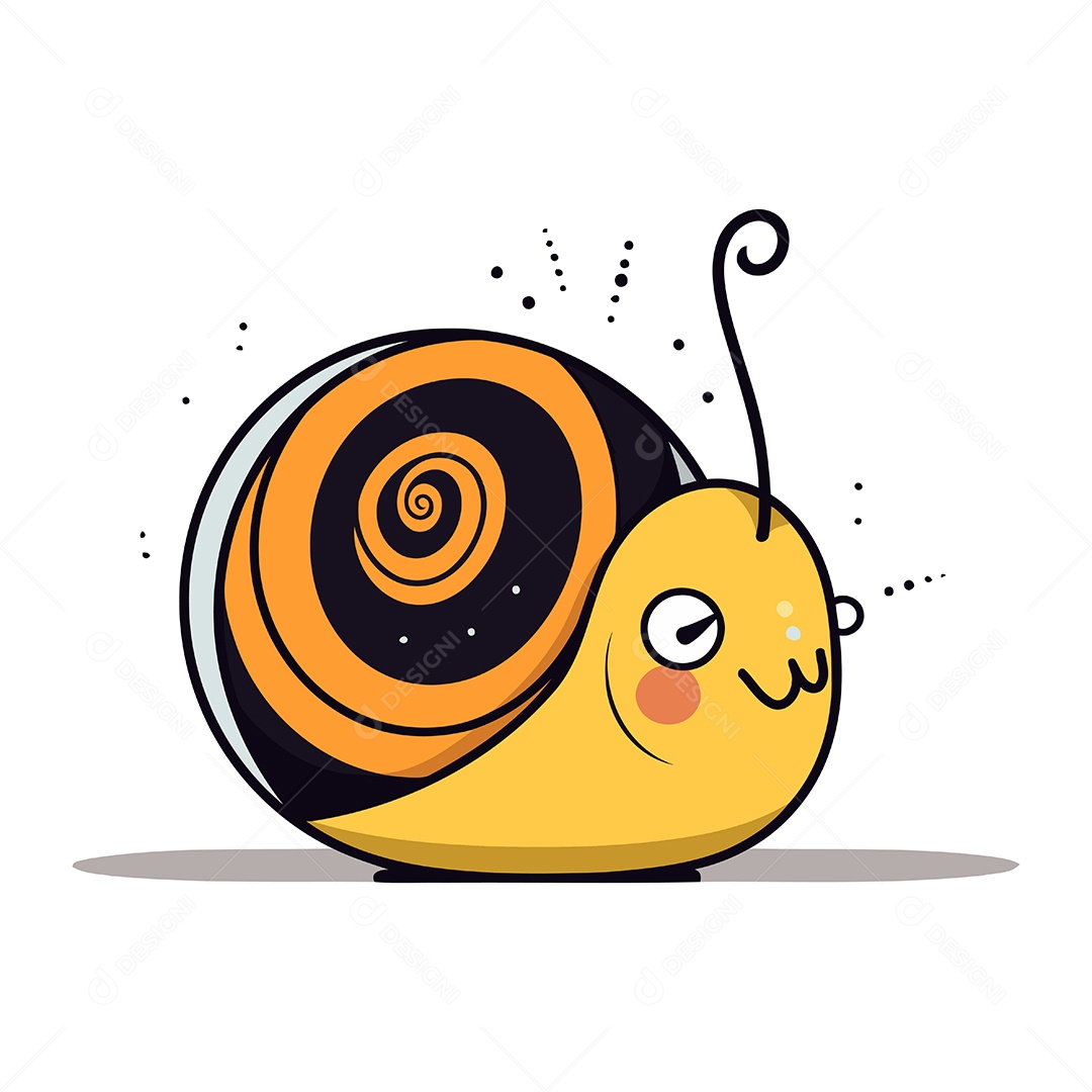 Caracol Bonito de Desenho Animado Ilustração Vetor EPS