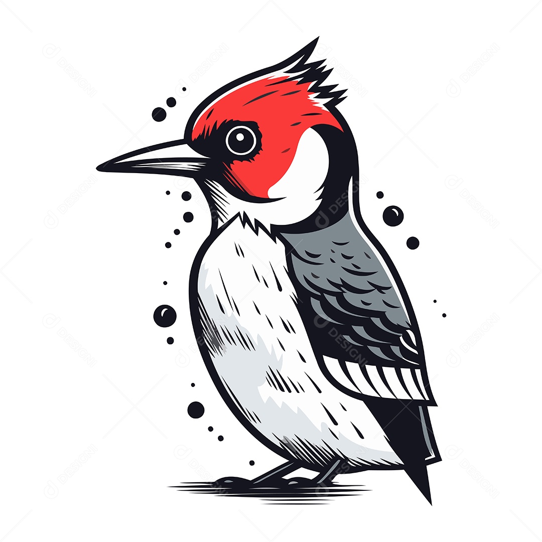 Pica Pau de Desenho Animado Ilustração Vetor EPS