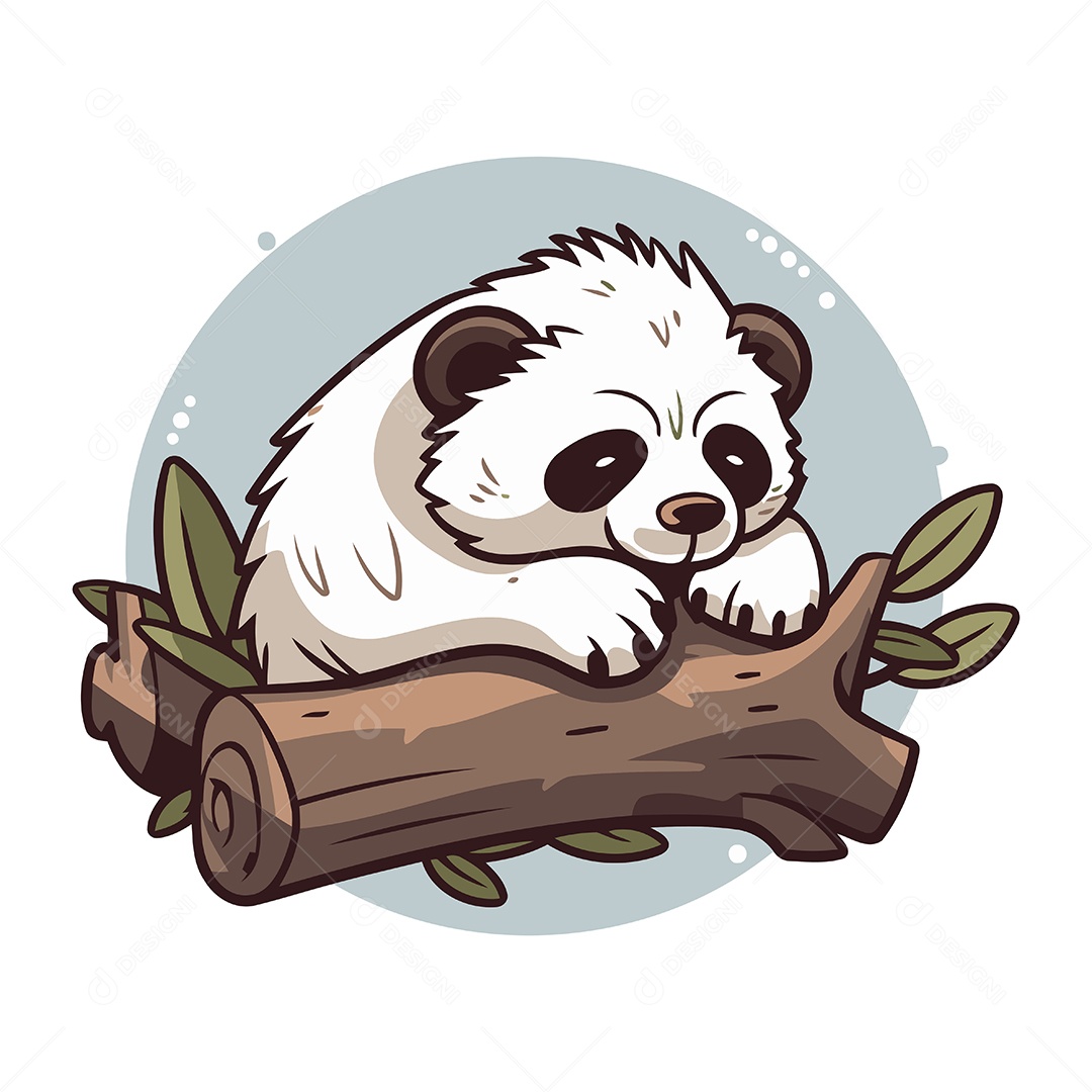 Urso Panda Fofo de Desenho Animado Ilustração Vetor EPS