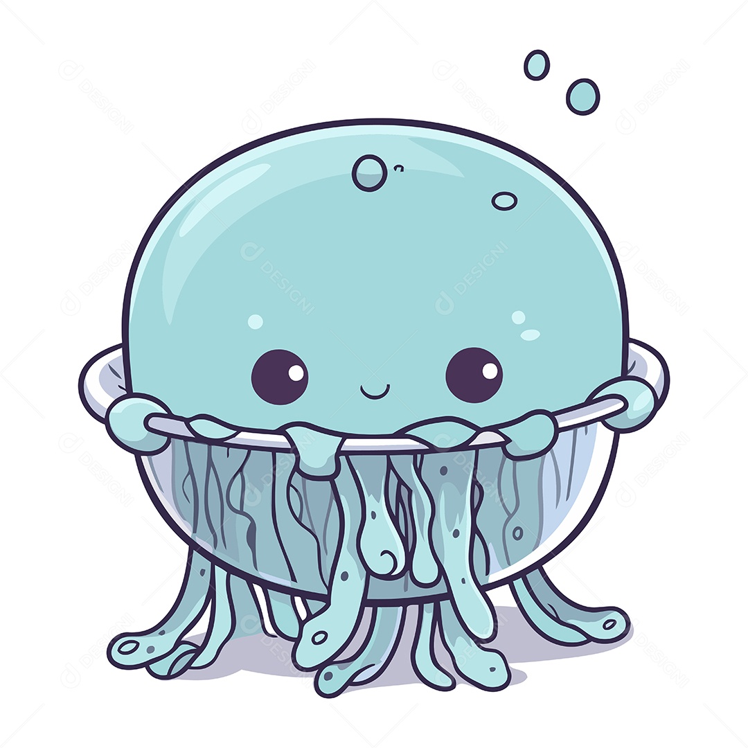 Medusa de Desenho Animado Ilustração Vetor EPS