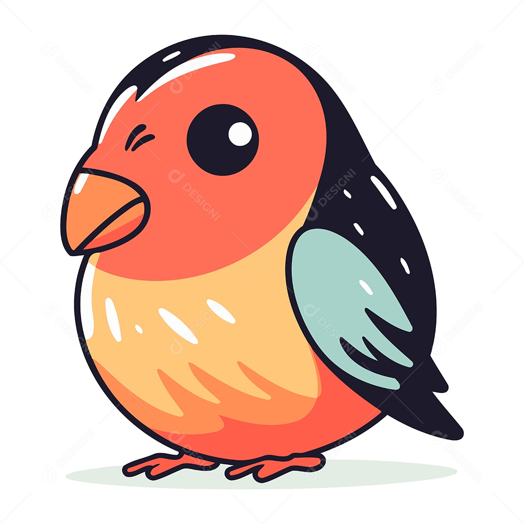 Pássaro Dom Fafe de Desenho Animado Ilustração Vetor EPS