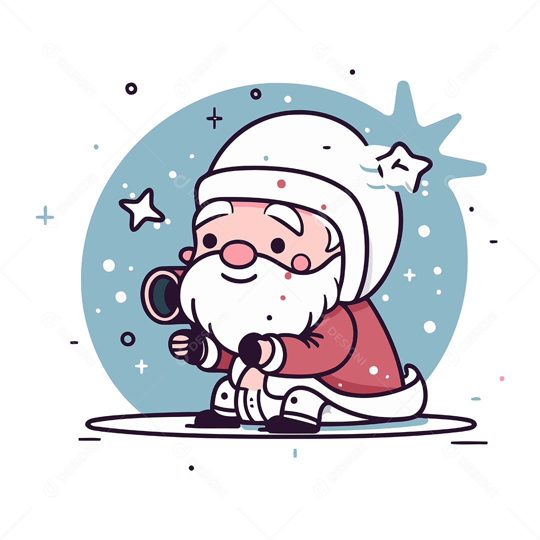 Papai Noel de Desenho Animado Ilustração Vetor EPS