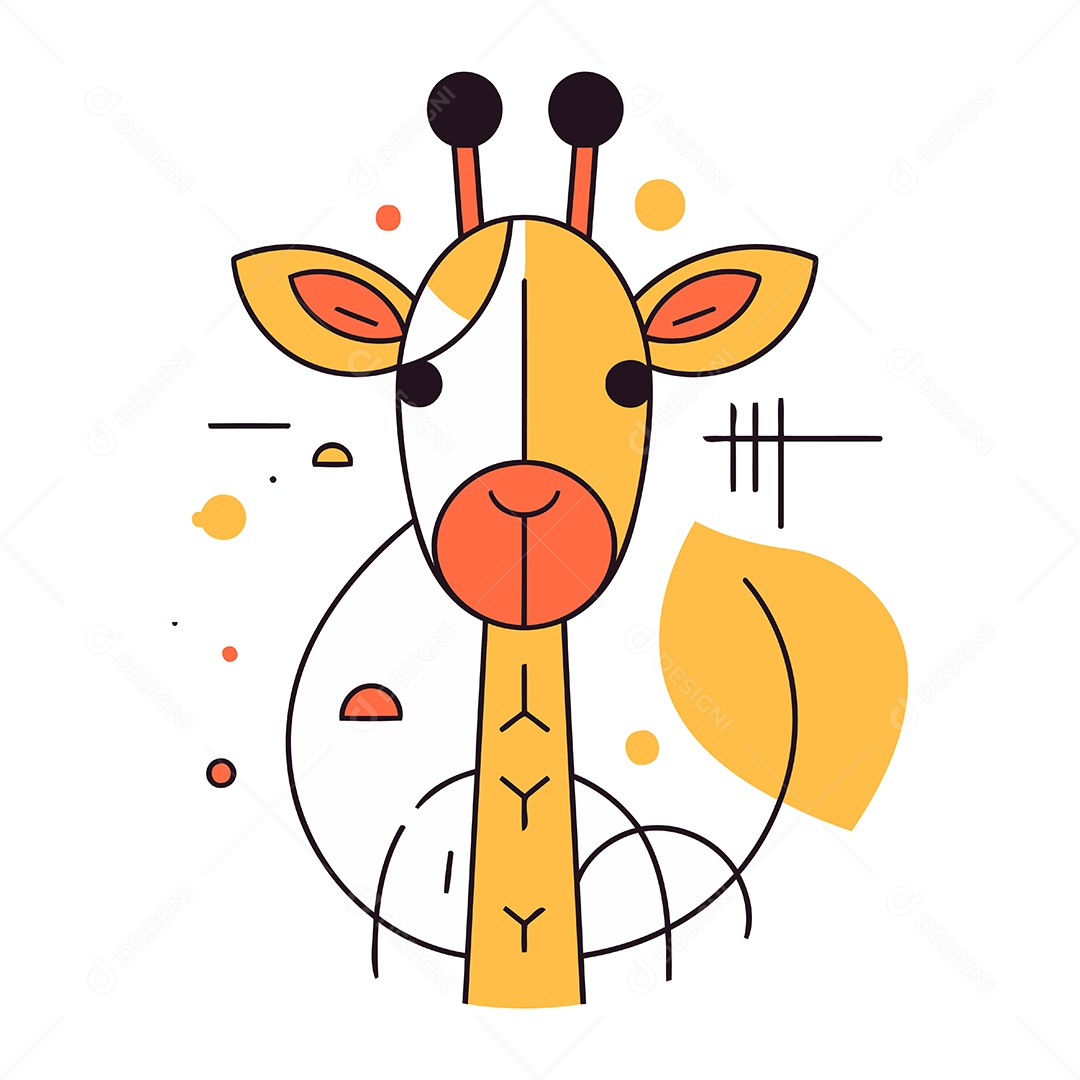 Girafa de Desenho Animado Ilustração Vetor EPS