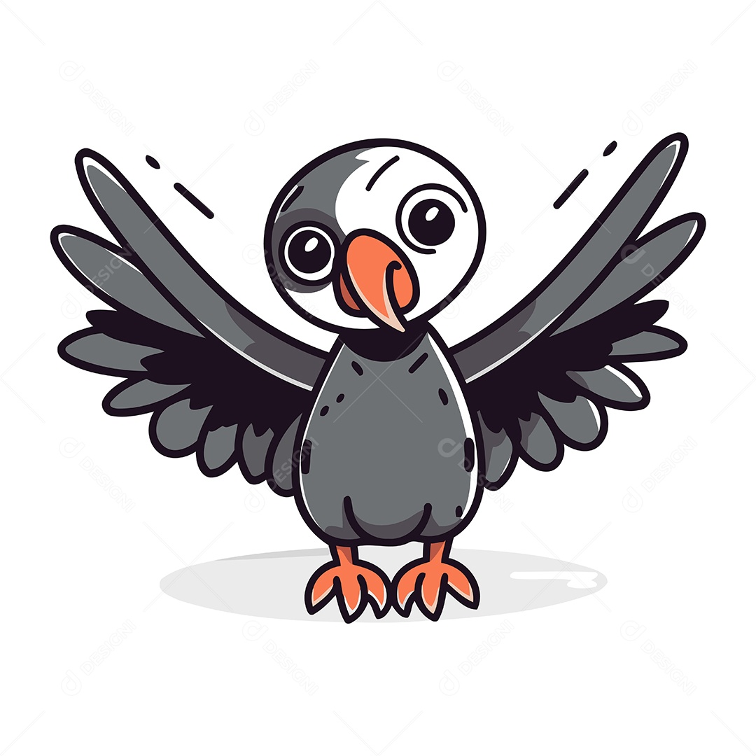Papagaio do Mar de Desenho Animado Ilustração Vetor EPS