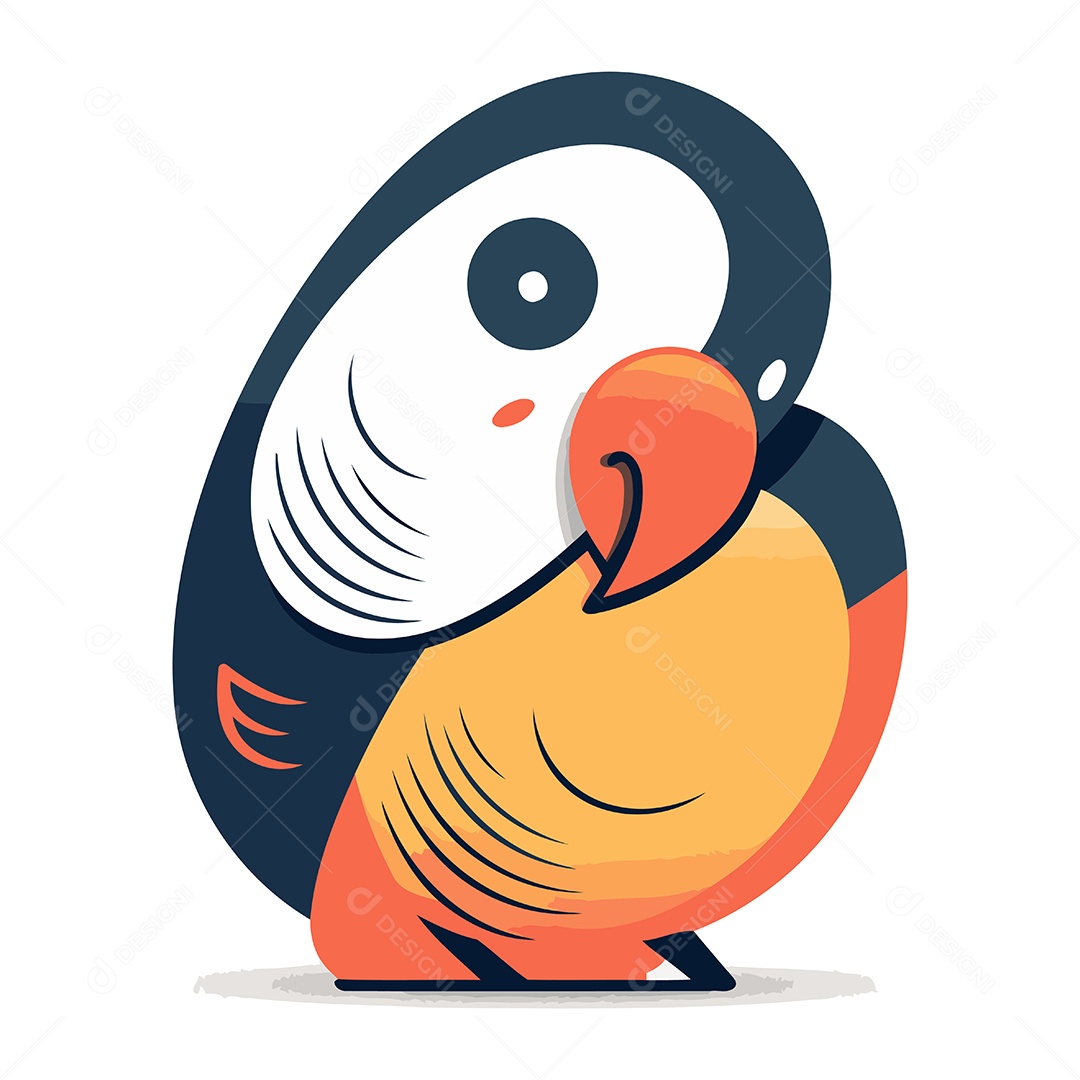 Papagaio de Desenho Animado Ilustração Vetor EPS