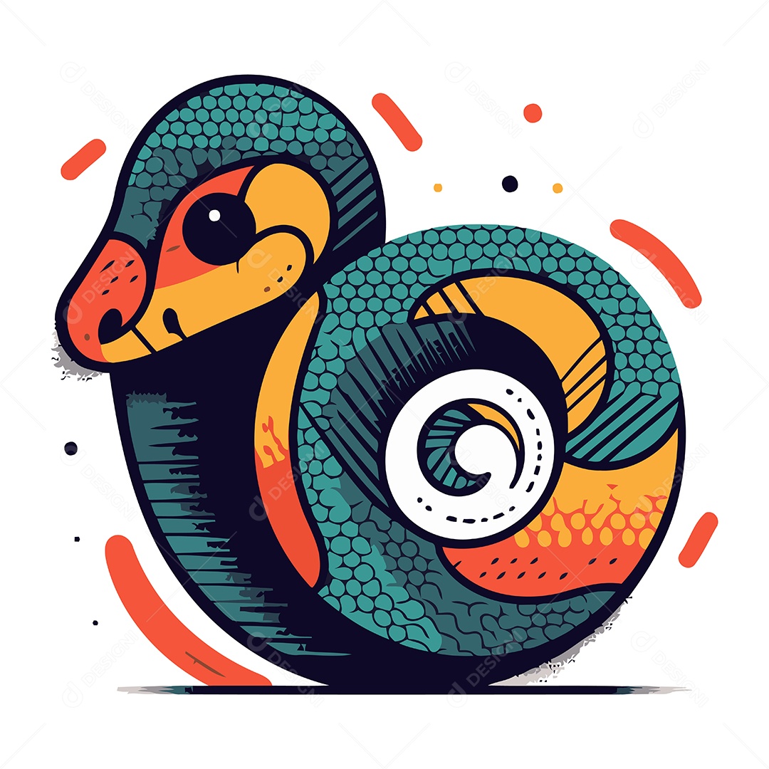 Cobra de Desenho Animado Ilustração Vetor EPS