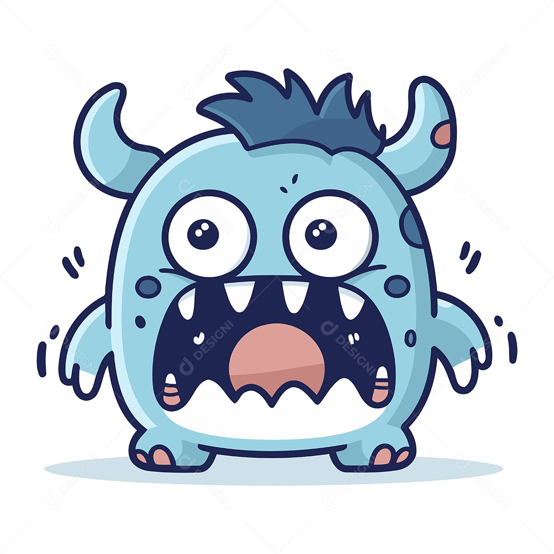Monstro de Desenho Animado Ilustração Vetor EPS