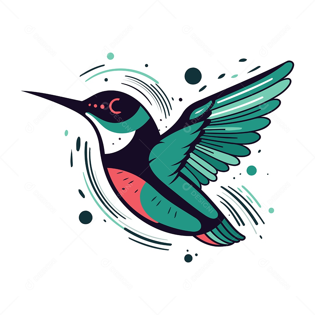 Beija Flor de Desenho Animado Ilustração Vetor EPS