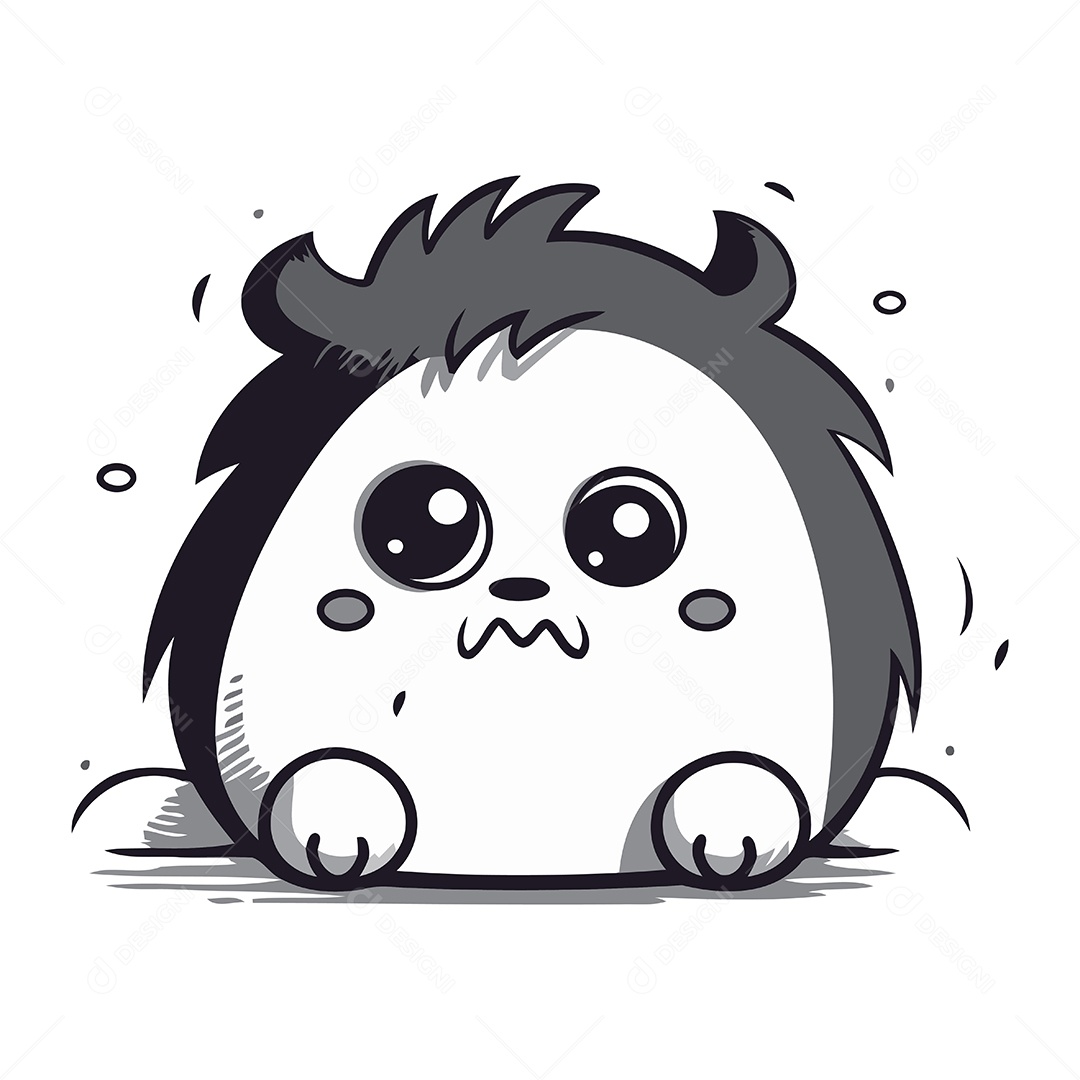 Ouriço Bonito de Desenho Animado Ilustração Vetor EPS