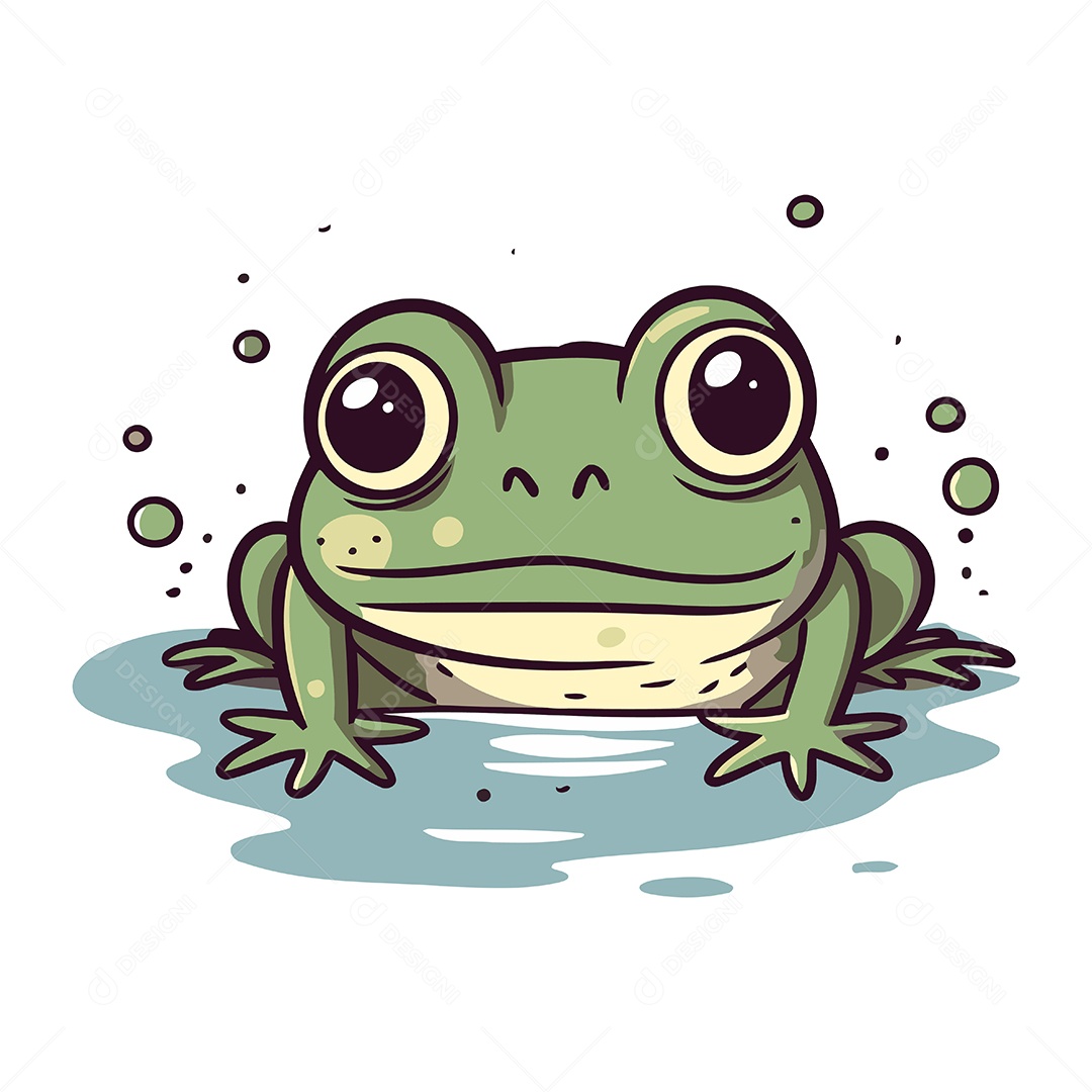 Sapo de Desenho Animado Ilustração Vetor EPS