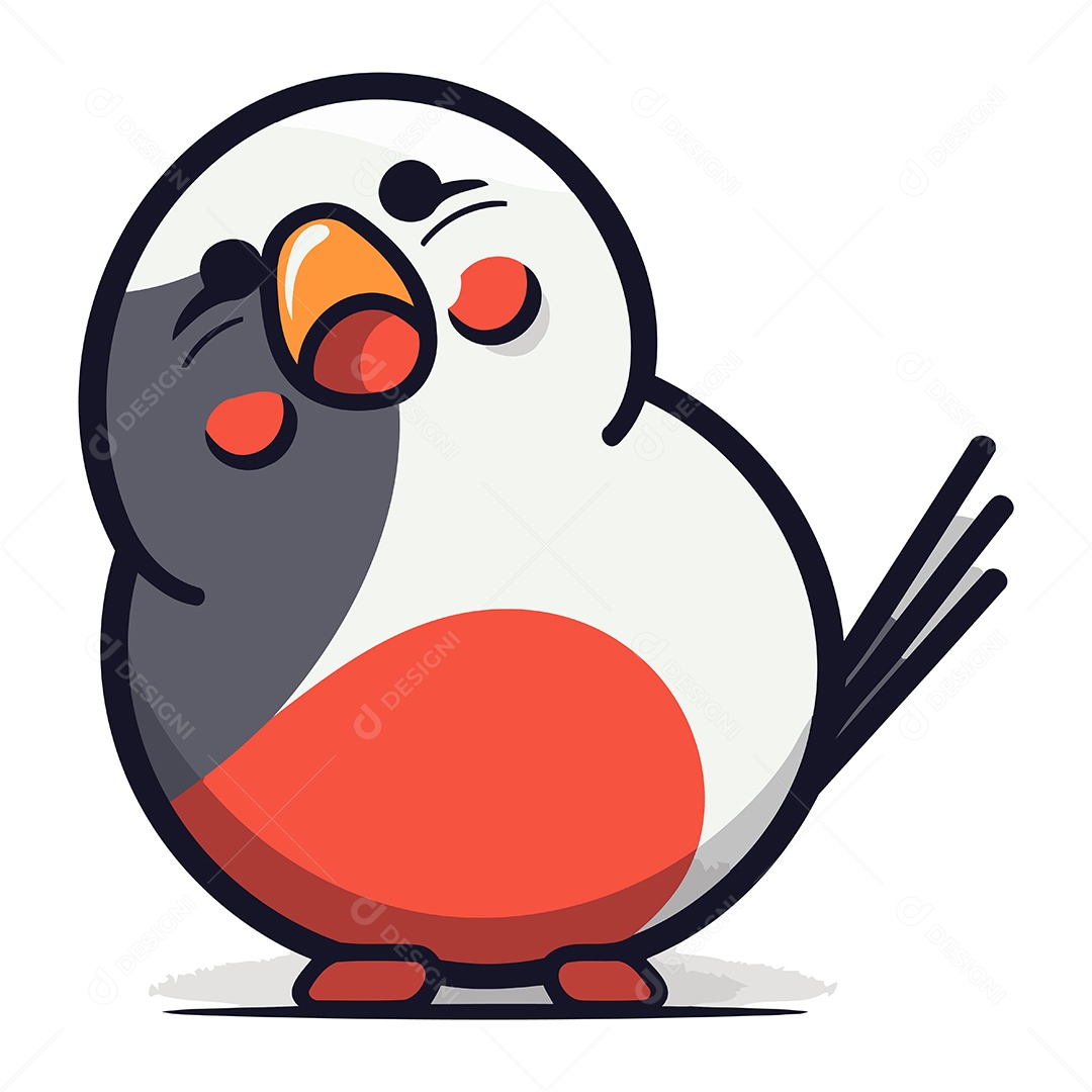 Pássaro de Desenho Animado Ilustração Vetor EPS