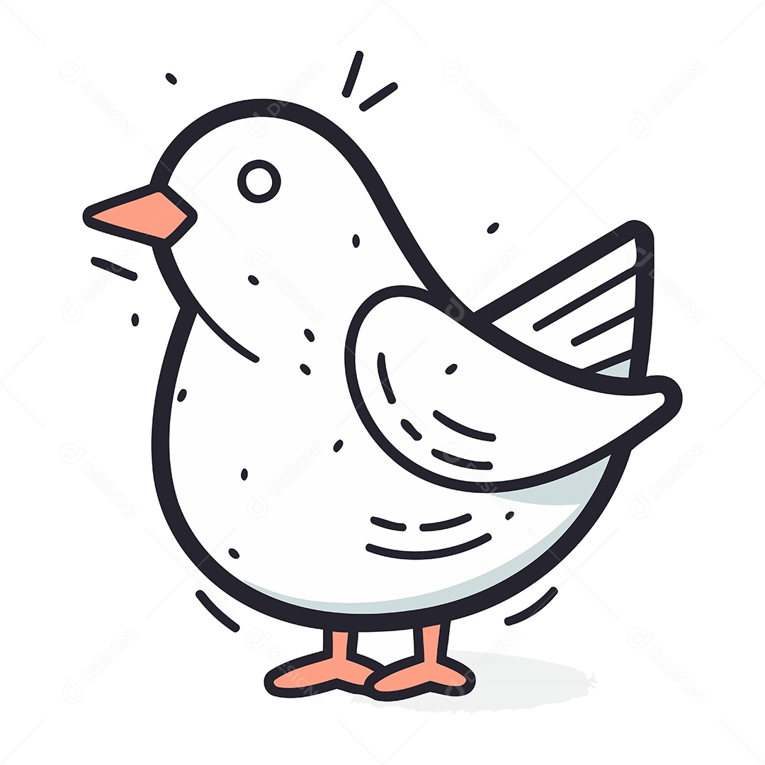 Pombo de Desenho Animado Ilustração Vetor EPS