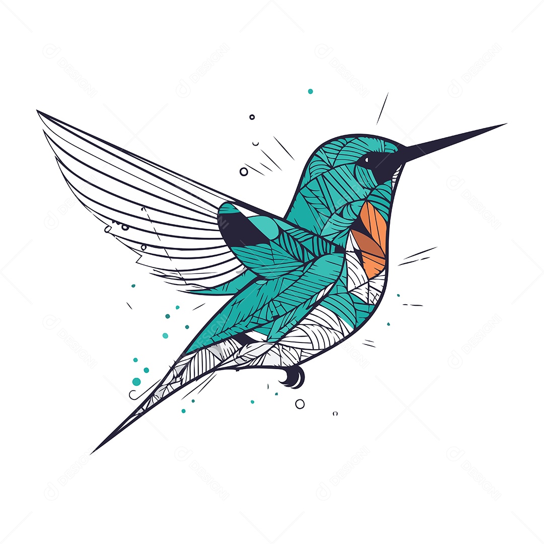 Beija Flor de Desenho Animado Ilustração Vetor EPS