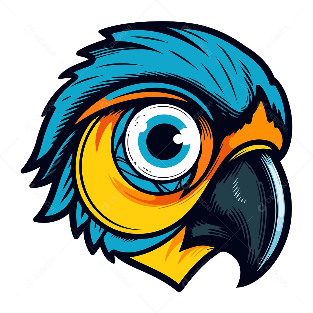 Papagaio de Desenho Animado Ilustração Vetor EPS