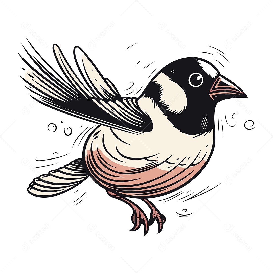 Pássaro Dom Fafe de Desenho Animado Ilustração Vetor EPS