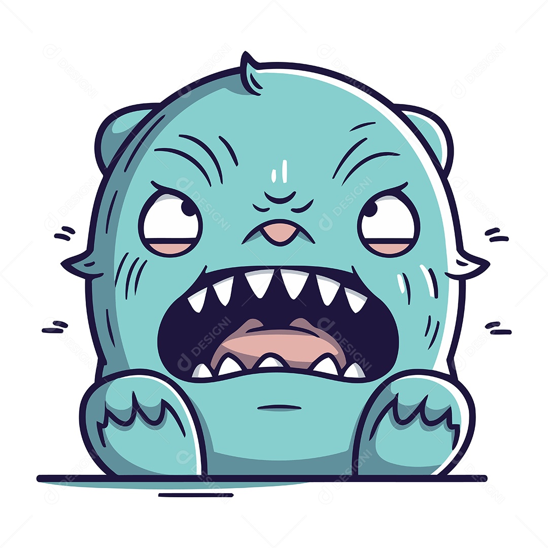 Monstro de Desenho Animado Ilustração Vetor EPS
