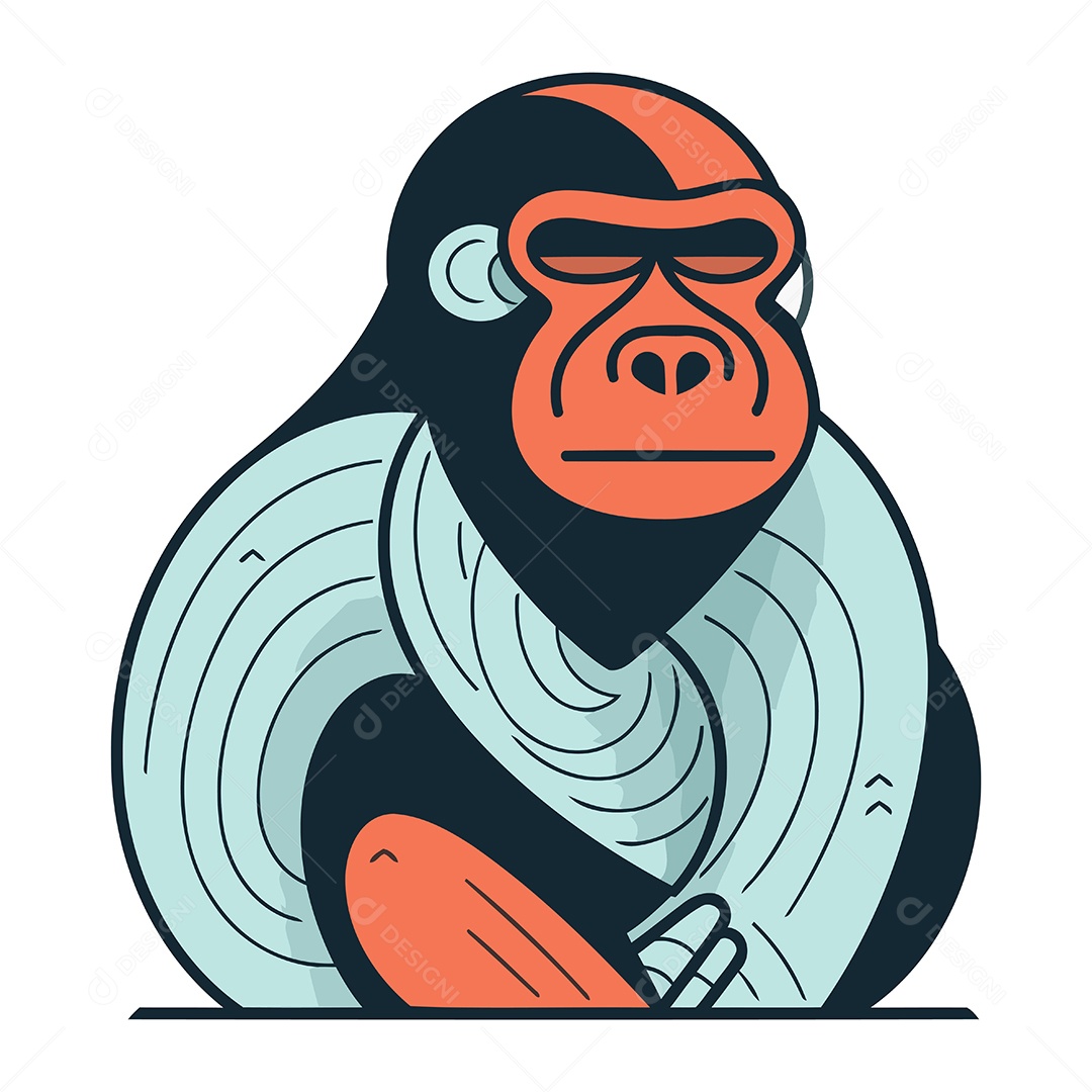 Macaco de Desenho Animado Ilustração Vetor EPS