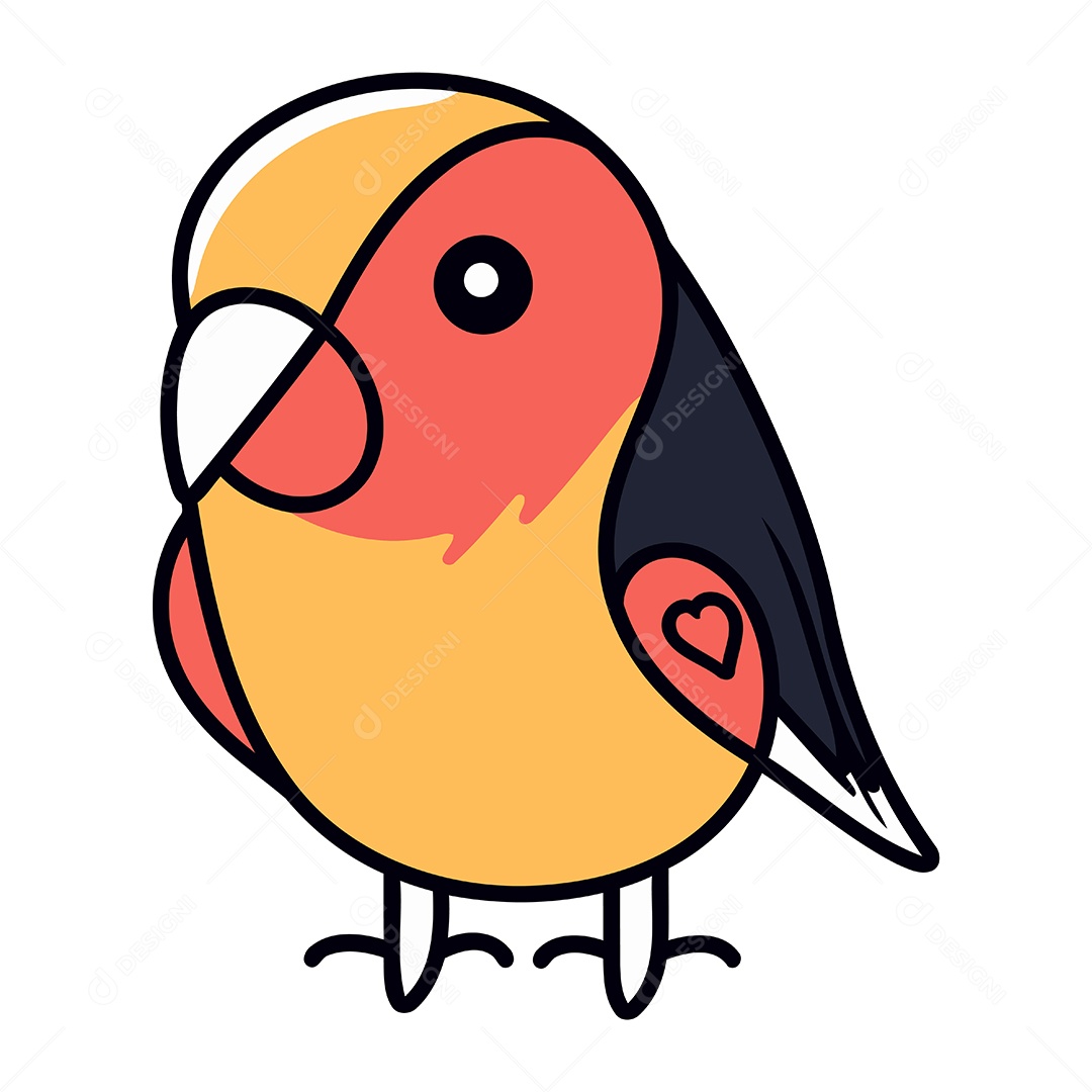 Papagaio de Desenho Animado Ilustração Vetor EPS