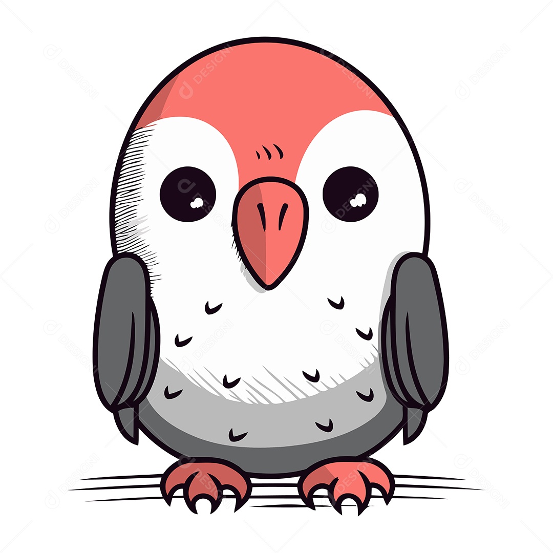 Papagaio de Desenho Animado Ilustração Vetor EPS