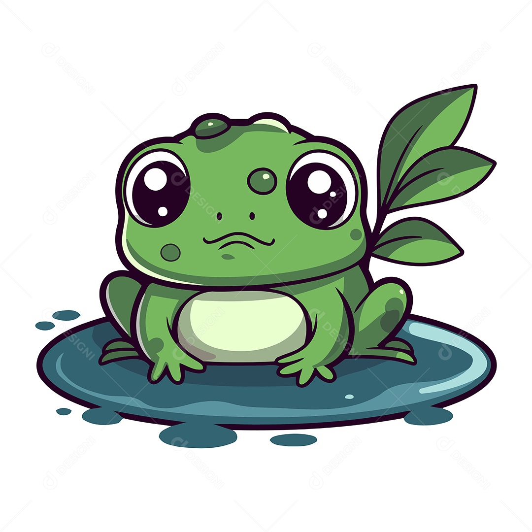 Sapo de Desenho Animado Ilustração Vetor EPS