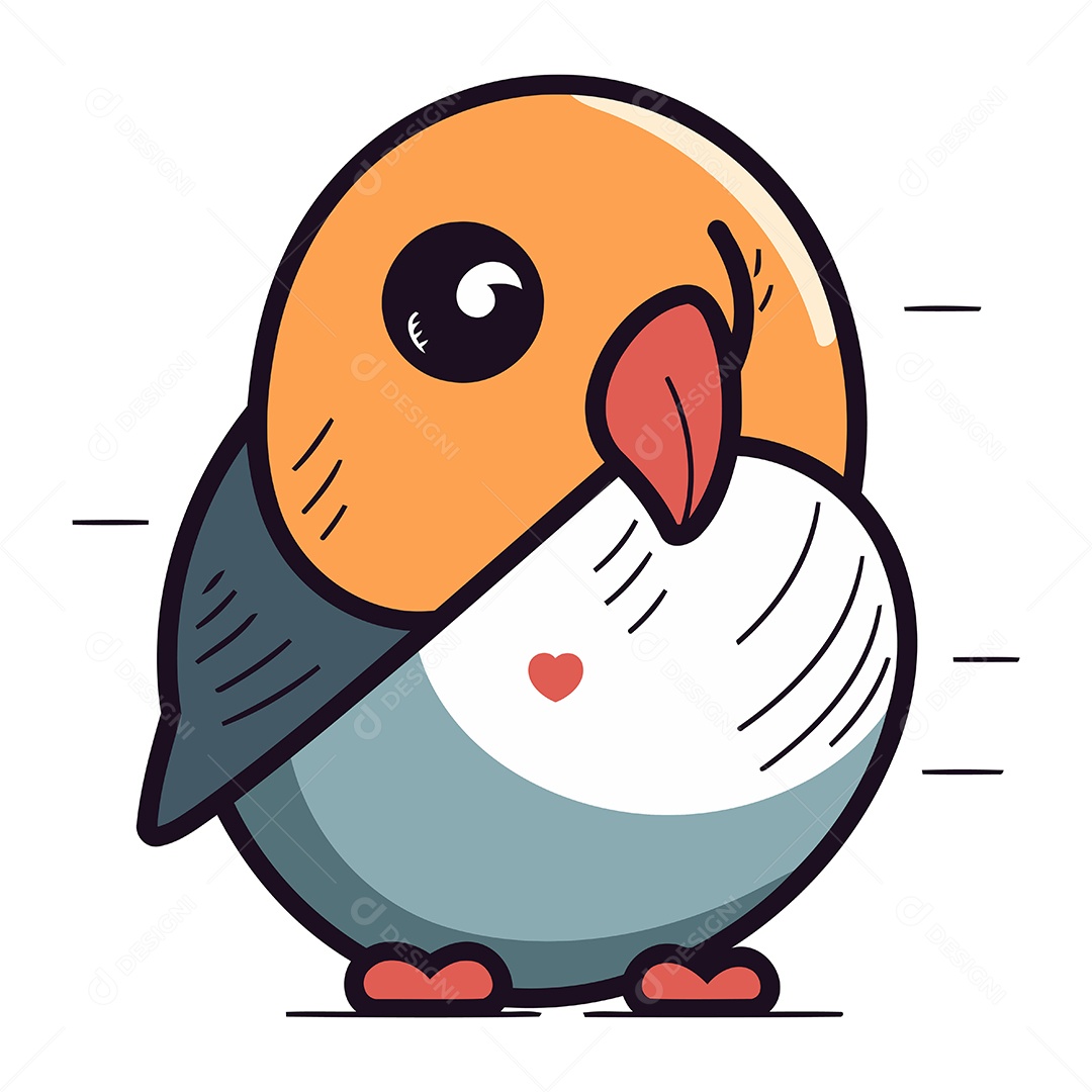 Pássaro de Desenho Animado Ilustração Vetor EPS