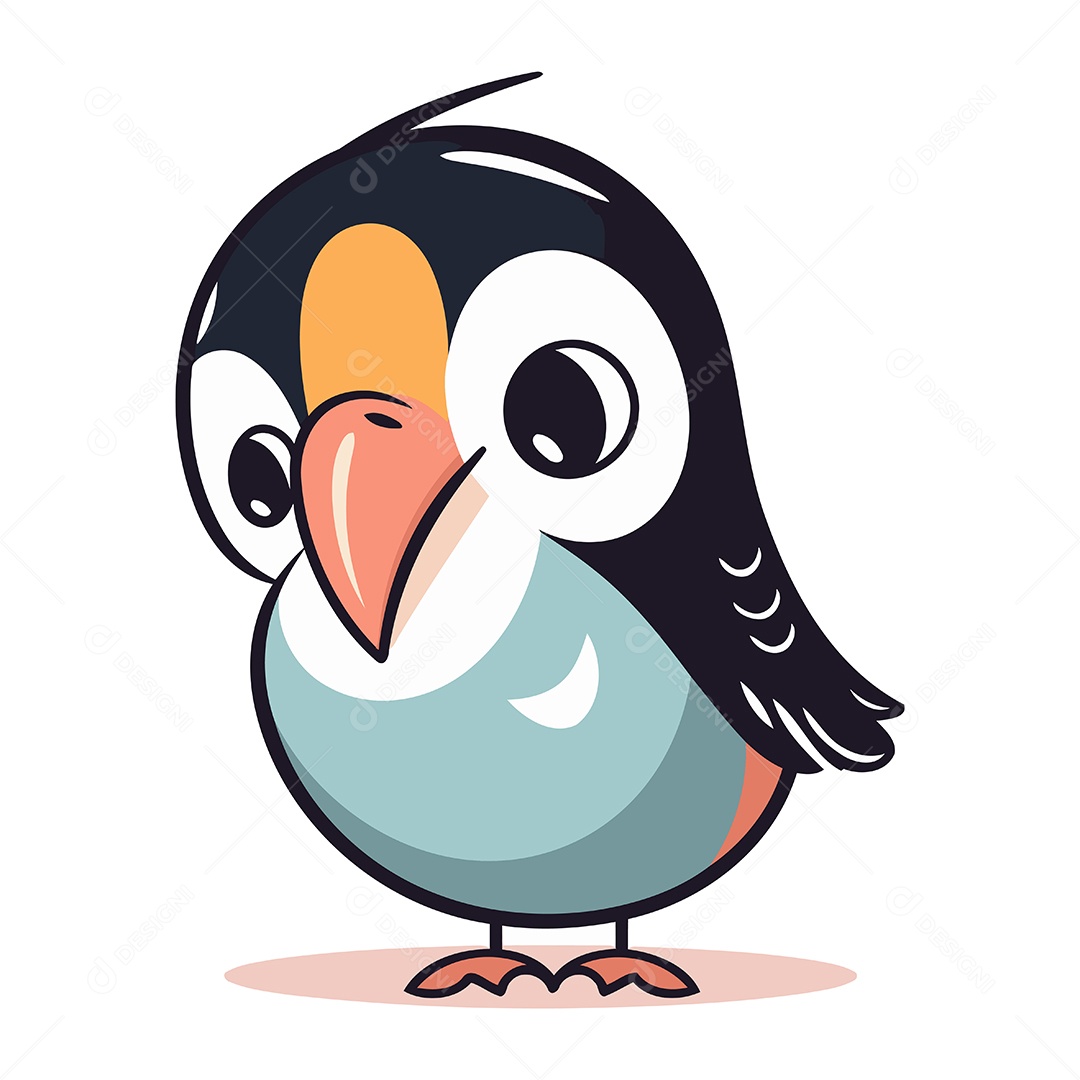 Pássaro de Desenho Animado Ilustração Vetor EPS