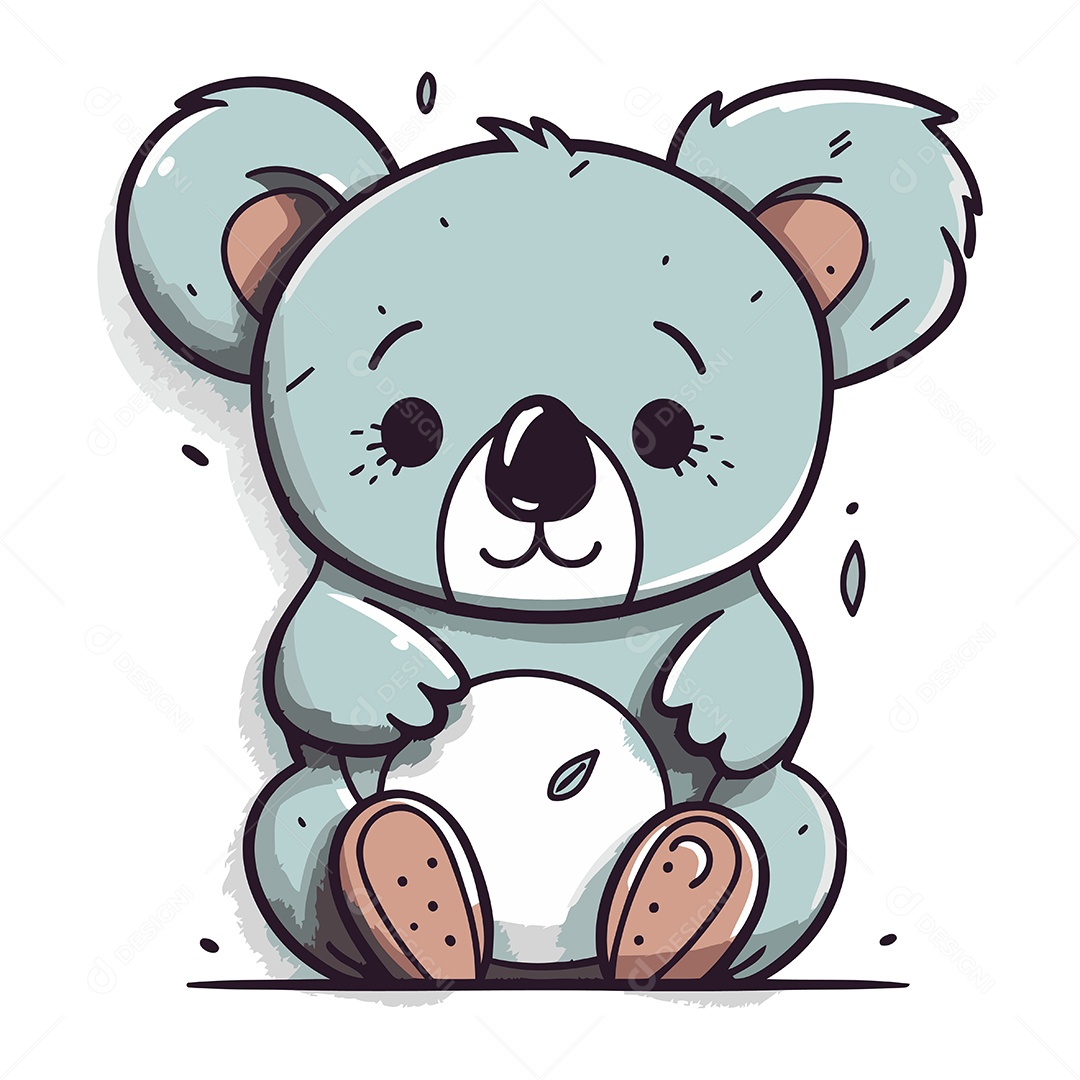 Coala Fofo de Desenho Animado Ilustração Vetor EPS